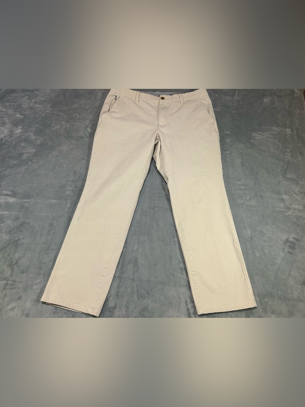 Bonobos Men Slim Fit Beige Solid Flat Front Chino Pants Regular 36" Waist